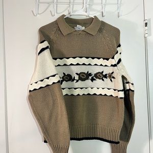 Vintage Avon Floral Collared Sweater